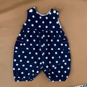 Vintage polka dot bubble romper